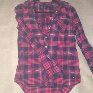 Tommy Hilfiger Blue and Red Flannel
